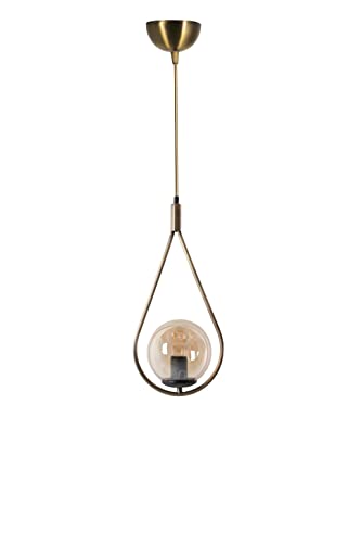 Opviq Glam Scandinavian Chandelier, 70 cm Height, 20 cm Diameter | 100% Metal, E27 Socket, White & Copper | Elegant Lighting for Modern Spaces von Opviq