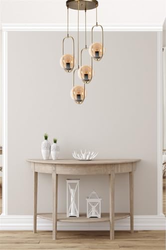 Opviq Glam Scandinavian Chandelier, 70 cm Height, 30 cm Diameter | 100% Metal, Copper Finish, E27 Socket Max 40W | Elegant Lighting for Modern Spaces Opviq Glam Scandinavian Chandelier, 70 cm Height, 30 cm Diameter | 100% Metal, Copper Finish, E27 Socket Max 40W | Elegant Lighting for Modern Spaces von Opviq