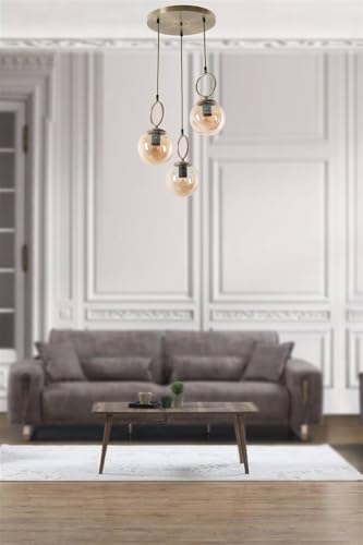 Opviq Glam Scandinavian Chandelier, 70 cm Height, 30 cm Diameter | 100% Metal, Copper Finish, E27 Socket Max 40W | Elegant Lighting for Modern Spaces Opviq Glam Scandinavian Chandelier, 70 cm Height, 30 cm Diameter | 100% Metal, Copper Finish, E27 Socket Max 40W | Elegant Lighting for Modern Spaces von Opviq