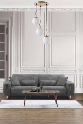 Opviq Glam Scandinavian Chandelier, 70 cm Height, 30 cm Diameter | 100% Metal, E27 Socket, Oven Dried Paint, Tumbled Coating | Elegant White Design for Modern Spaces Opviq Glam Scandinavian Chandelier, 70 cm Height, 30 cm Diameter | 100% Metal, E27 Socket, Oven Dried Paint, Tumbled Coating | Elegant White Design for Modern Spaces von Opviq