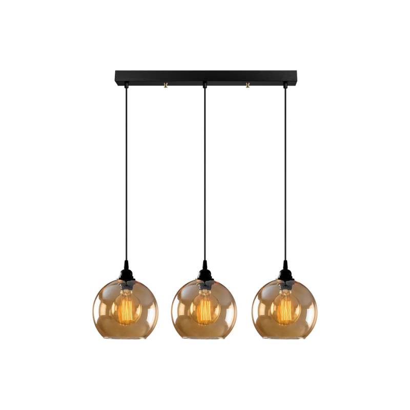 Opviq Hängelampe Gold 022 Hängeleuchte Leuchte Lampe 3 Flammig Linear Glas ø2620 B-Ware von Opviq