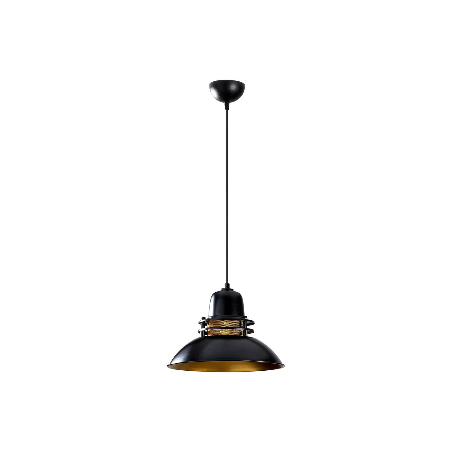 Opviq Hängeleuchte Pendelleuchte Lampe E27 Metall Schwarz Gold 34cm Austauschbar B-Ware von Opviq
