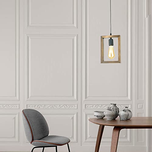 Opviq Industrial Chandelier, Walnut & Black, 70 cm Max Height | 100% Hornbeam & Metal | E27 Socket, Max 40W | Stylish Lighting for Modern Spaces von Opviq