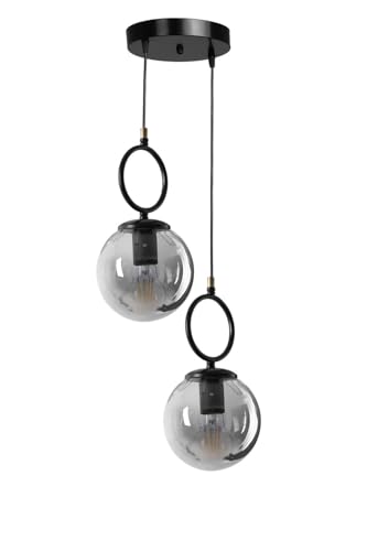 Opviq Industrial Scandinavian Chandelier, 70 cm Height, 25 cm Diameter | 100% Metal, Black Finish, E27 Socket, Max 40W | Stylish Lighting for Modern Spaces Opviq Industrial Scandinavian Chandelier, 70 cm Height, 25 cm Diameter | 100% Metal, Black Finish, E27 Socket, Max 40W | Stylish Lighting for Modern Spaces von Opviq
