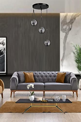 Opviq Industrial Scandinavian Chandelier, 70 cm Height, 30 cm Diameter | 100% Metal, Black Finish, E27 Socket, Max 40W | Stylish Lighting for Modern Spaces Opviq Industrial Scandinavian Chandelier, 70 cm Height, 30 cm Diameter | 100% Metal, Black Finish, E27 Socket, Max 40W | Stylish Lighting for Modern Spaces von Opviq