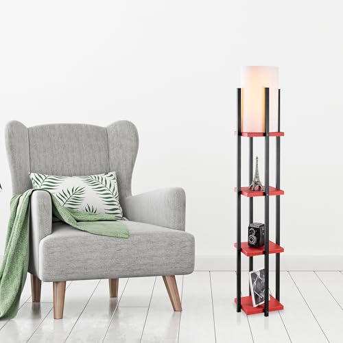 Opviq Lampana Stehleuchte | Metallgehäuse | 40W Max | Schwarz Rot von Opviq
