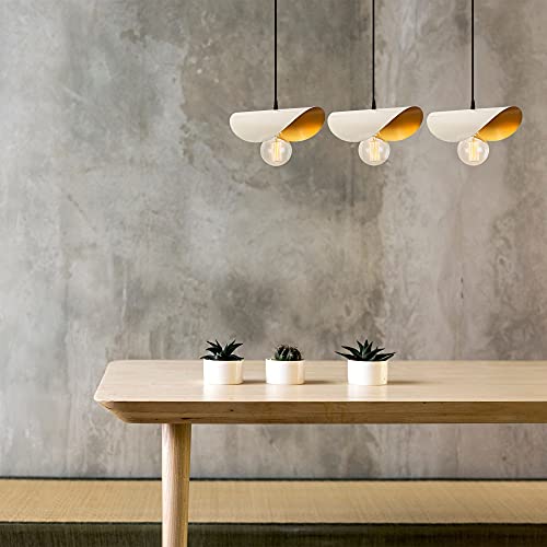 Opviq Modern Chandelier, White & Gold, 80 x 17 cm, Height: 106 cm | Iron Body, 3 x E27 Max 40W | Glam & Scandinavian Design for Elegant Spaces Opviq Modern Chandelier, White & Gold, 80 x 17 cm, Height: 106 cm | Iron Body, 3 x E27 Max 40W | Glam & Scandinavian Design for Elegant Spaces von Opviq