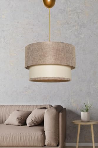 Opviq Modern Chandelier with Plastic Body, Beige & Cream, 30 cm Diameter, 65 cm Height | E27 Socket, Max 40W | Glam & Scandinavian Design for Elegant Spaces Opviq Modern Chandelier with Plastic Body, Beige & Cream, 30 cm Diameter, 65 cm Height | E27 Socket, Max 40W | Glam & Scandinavian Design for Elegant Spaces von Opviq