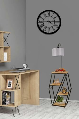 Opviq Modern Floor Lamp with Metal Body & 100% Fir Wood Bookstand, Light Grey, 165 cm Height | E27 Socket, Max 40W | Stylish & Functional for Home Decor von Opviq