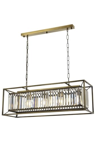 Opviq Modern Glam Chandelier, Antiquation Finish, 80 x 22 cm, Metal Body, 4 x E27 Max 6W, IP20, Perfect for Hotels & Elegant Spaces, 60 cm Length Opviq Modern Glam Chandelier, Antiquation Finish, 80 x 22 cm, Metal Body, 4 x E27 Max 6W, IP20, Perfect for Hotels & Elegant Spaces, 60 cm Length von Opviq