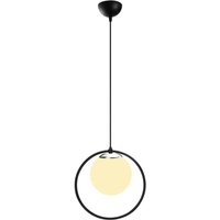 Opviq Pendelleuchte Dolunay schwarz weiß Metall Glas B/H/T/L/D: ca. 15x126x15x26x15 cm E27 1 Brennstellen von Opviq