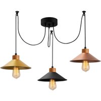 Opviq Pendelleuchte Manavgat multicolor Metall Holz B/H/T/L/D: ca. 24x100x24x114x24 cm E27 3 Brennstellen von Opviq