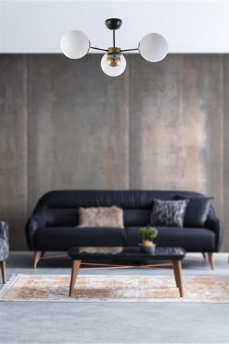 Opviq Scandinavian Chandelier, 55 cm Diameter, 25 cm Height | 100% Metal, Oven Dried Paint, Tumbled Coating, E27 Max 40W | Elegant White Design for Modern Spaces Opviq Scandinavian Chandelier, 55 cm Diameter, 25 cm Height | 100% Metal, Oven Dried Paint, Tumbled Coating, E27 Max 40W | Elegant White Design for Modern Spaces von Opviq