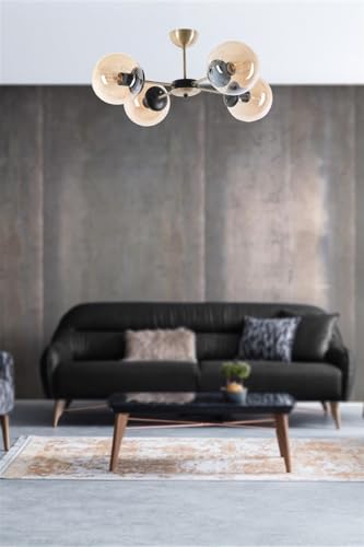 Opviq Scandinavian Chandelier, 60 cm Diameter, 25 cm Height | 100% Metal, Copper Finish, E27 Socket Max 40W | Elegant Design for Modern Spaces Opviq Scandinavian Chandelier, 60 cm Diameter, 25 cm Height | 100% Metal, Copper Finish, E27 Socket Max 40W | Elegant Design for Modern Spaces von Opviq