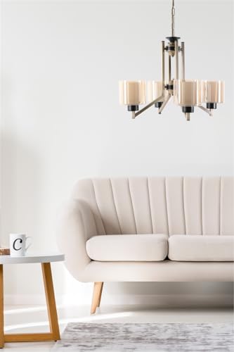 Opviq Scandinavian Chandelier, 60 cm Diameter, Adjustable Height 50-75 cm, 100% Metal, Copper Finish, E27 Socket Max 40W | Elegant Lighting for Modern Spaces Opviq Scandinavian Chandelier, 60 cm Diameter, Adjustable Height 50-75 cm, 100% Metal, Copper Finish, E27 Socket Max 40W | Elegant Lighting for Modern Spaces von Opviq