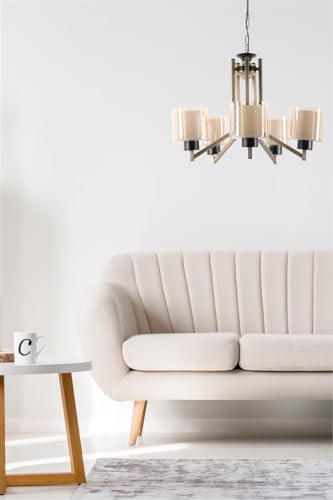 Opviq Scandinavian Chandelier, 60 cm Diameter, Adjustable Height 50-75 cm, 100% Metal, Copper Finish, E27 Socket Max 40W | Elegant Lighting for Modern Spaces Opviq Scandinavian Chandelier, 60 cm Diameter, Adjustable Height 50-75 cm, 100% Metal, Copper Finish, E27 Socket Max 40W | Elegant Lighting for Modern Spaces von Opviq