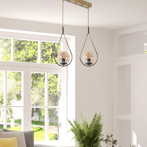 Opviq Scandinavian Chandelier, Copper Finish, 45 cm Length, 20 cm Diameter, 70 cm Height | 100% Metal, Adjustable Height, E27 Socket, Elegant Design Opviq Scandinavian Chandelier, Copper Finish, 45 cm Length, 20 cm Diameter, 70 cm Height | 100% Metal, Adjustable Height, E27 Socket, Elegant Design von Opviq