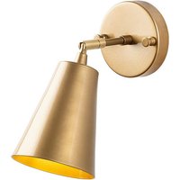 Opviq Wandleuchte Evander gold Metall Glas B/H/T/L/D: ca. 26x21x26x10x10 cm E27 1 Brennstellen von Opviq