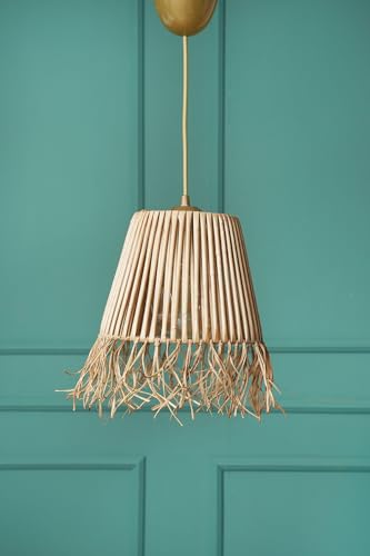 Rustic Chandelier, 20 cm Diameter, 75 cm Height | Plastic Body, E27 Socket (Max 40W) | Natural Color, Elegant Design for Home Décor von Opviq