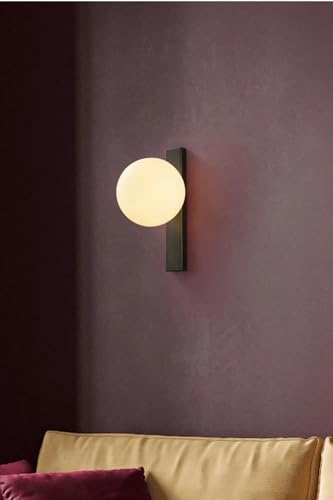 Stylish Black Wall Lamp, Metal Body & Glass Cap, 45 cm Height, 15 cm Diameter | 1 x 3.15W LED Socket, IP20 Rated | Modern Lighting for Home & Office Stylish Black Wall Lamp, Metal Body & Glass Cap, 45 cm Height, 15 cm Diameter | 1 x 3.15W LED Socket, IP20 Rated | Modern Lighting for Home & Office von Opviq