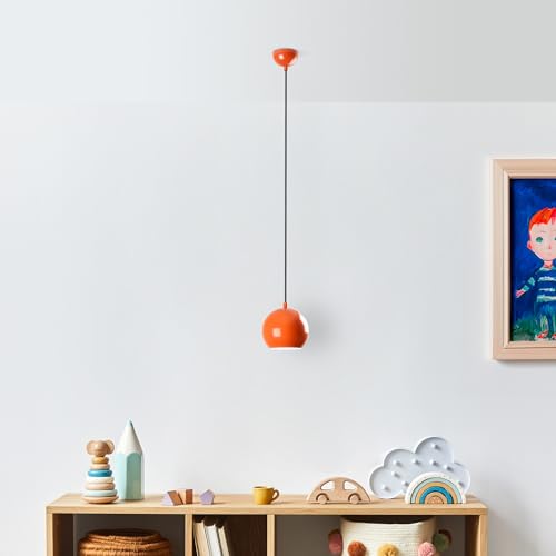 Stylish Orange Chandelier, Adjustable Height 20-111 cm, Metal Body, Ø15 cm Shade, E27 Socket, Perfect for Modern Living Spaces, IP20 Rated Stylish Orange Chandelier, Adjustable Height 20-111 cm, Metal Body, Ø15 cm Shade, E27 Socket, Perfect for Modern Living Spaces, IP20 Rated von Opviq