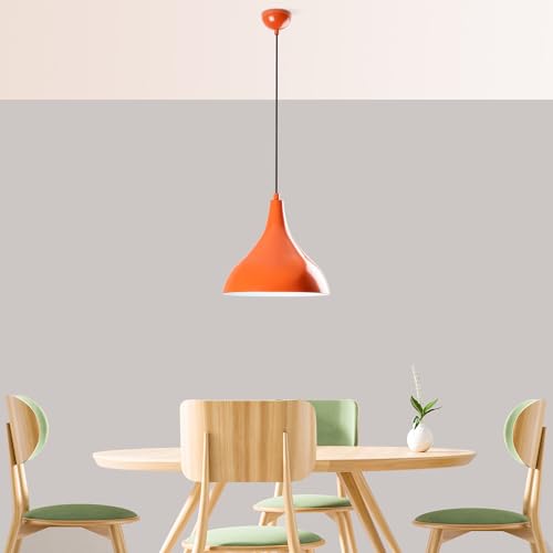 Stylish Orange Chandelier, Adjustable Height 33-122 cm, Metal Body, Ø22 cm Shade, E27 Socket, Perfect for Modern Decor | IP20 Rated, 220-240 V Stylish Orange Chandelier, Adjustable Height 33-122 cm, Metal Body, Ø22 cm Shade, E27 Socket, Perfect for Modern Decor | IP20 Rated, 220-240 V von Opviq