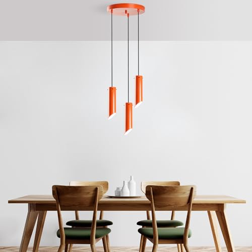 Stylish Orange Chandelier, Metal Body, 40 cm Diameter, Adjustable Height 75-114 cm, 3 x E27 Socket, Perfect for Modern Living Spaces, Elegant Design Stylish Orange Chandelier, Metal Body, 40 cm Diameter, Adjustable Height 75-114 cm, 3 x E27 Socket, Perfect for Modern Living Spaces, Elegant Design von Opviq