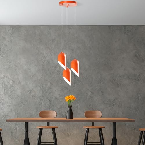 Stylish Orange Chandelier, Metal Body, 40 cm Diameter, Adjustable Height 75-121 cm, 3 x E27 Socket, Perfect for Modern Living Spaces, Elegant Design Stylish Orange Chandelier, Metal Body, 40 cm Diameter, Adjustable Height 75-121 cm, 3 x E27 Socket, Perfect for Modern Living Spaces, Elegant Design von Opviq