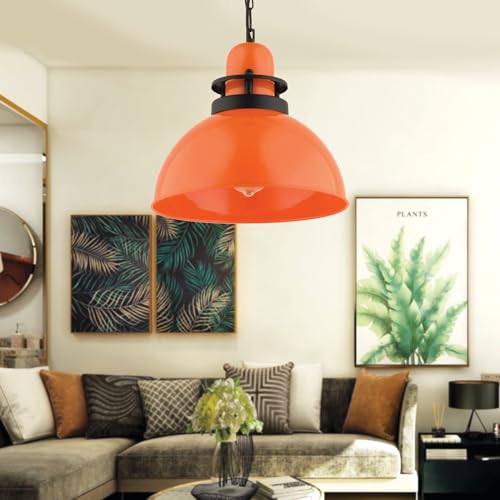 Stylish Orange Chandelier, Metal Body, Ø30 cm, Adjustable Height 33-133 cm, E27 Socket Max 40W, Perfect for Modern Living Spaces, IP20 Rated von Opviq