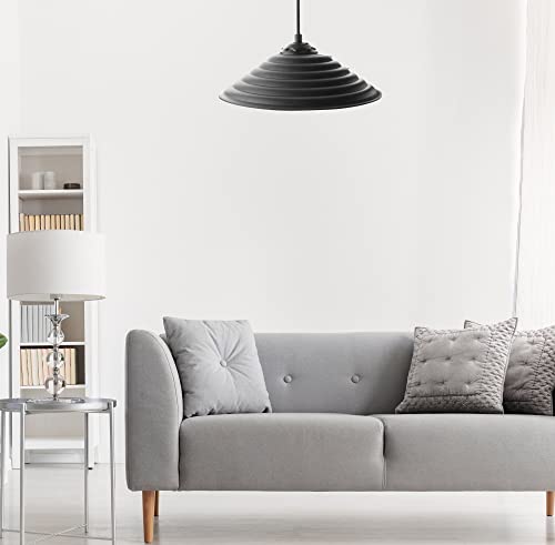 Stylish UFO Chandelier, Black, 50 cm Height | Adjustable Cable, E27 Socket, 40W Max | Modern Industrial & Scandinavian Design for Home Decor von Opviq