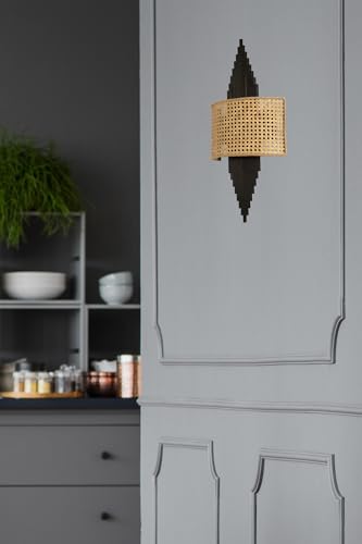 Stylish Wall Lamp with Metal Body & Fabric Cap, 65 cm Height, Black & Beige | 1 x 3.15W LED, Battery Operated, IP20 | Perfect for Modern Decor Stylish Wall Lamp with Metal Body & Fabric Cap, 65 cm Height, Black & Beige | 1 x 3.15W LED, Battery Operated, IP20 | Perfect for Modern Decor von Opviq