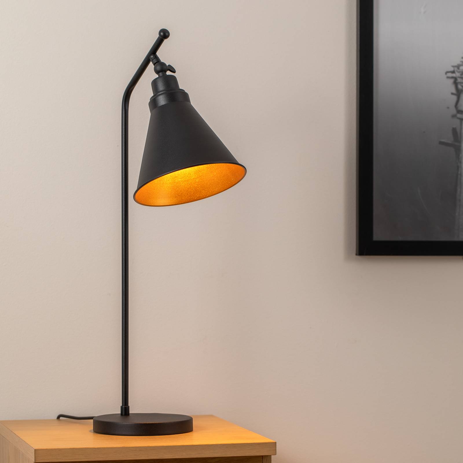 Tischlampe Sivani MR-608, schwarz/gold, Metall, Höhe 50 cm Tischlampe Sivani MR-608, schwarz/gold, Metall, Höhe 50 cm von Opviq