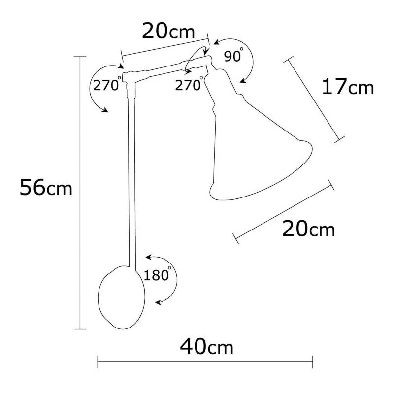 Wandleuchte Berceste 7956, schwarz/gold, Höhe 56 cm Wandleuchte Berceste 7956, schwarz/gold, Höhe 56 cm von Opviq
