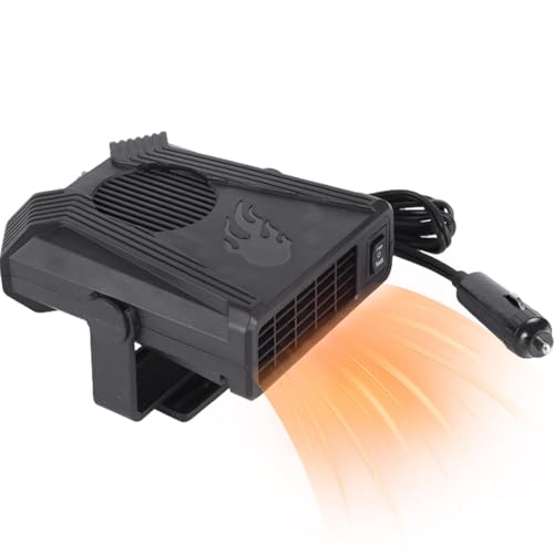 12 V Auto Heizlüfter 150 W Car Hot Fan Electric Heater 24 V Car Heater – 150 W tragbarer Windscreen Demister und Defroster, 2-in-1 - und Kühlventilator mit 12 V verstellbarem Stecker für schnelles von Opvonxeh