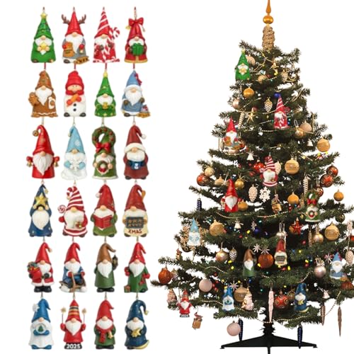 2025 Weihnachtsadventskalender - Weihnachtswichtel Figuren Adventsspielzeug - Deko Für Fenster Erwachsene Kränze Männer Frauen Kinder Jugend Dezember Party von Opvonxeh