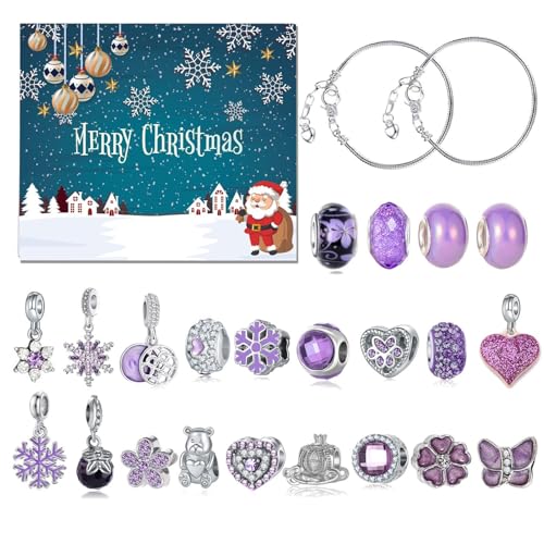 Adventskalender | Set mit 24 Armbändern für festliche Countdowns | Kreatives Set mit festlichen dekorativen Armbändern | für Familienfeiern und handwerkliche Aktivitäten während der Feiertage Adventskalender | Set mit 24 Armbändern für festliche Countdowns | Kreatives Set mit festlichen dekorativen Armbändern | für Familienfeiern und handwerkliche Aktivitäten während der Feiertage von Opvonxeh