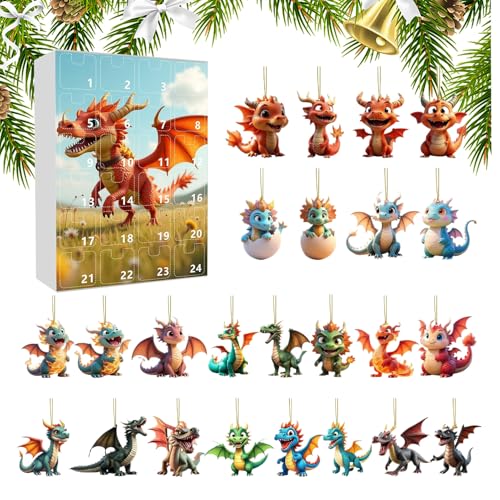 Countdown-Kalender – 10,23 x 7,08 Zoll Während des Weihnachtsbaum-Anhängers aus Acryl für Urlaubsdekoration, Design mit Dinosaurier-Figuren, Countdown Countdown-Kalender – 10,23 x 7,08 Zoll Während des Weihnachtsbaum-Anhängers aus Acryl für Urlaubsdekoration, Design mit Dinosaurier-Figuren, Countdown von Opvonxeh