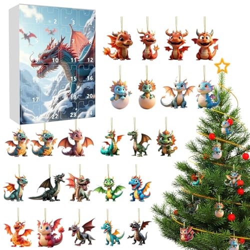 Countdown-Kalender – 10,23 x 7,08 Zoll Während des Weihnachtsbaum-Anhängers aus Acryl für Urlaubsdekoration, Design mit Dinosaurier-Figuren, Countdown Countdown-Kalender – 10,23 x 7,08 Zoll Während des Weihnachtsbaum-Anhängers aus Acryl für Urlaubsdekoration, Design mit Dinosaurier-Figuren, Countdown von Opvonxeh