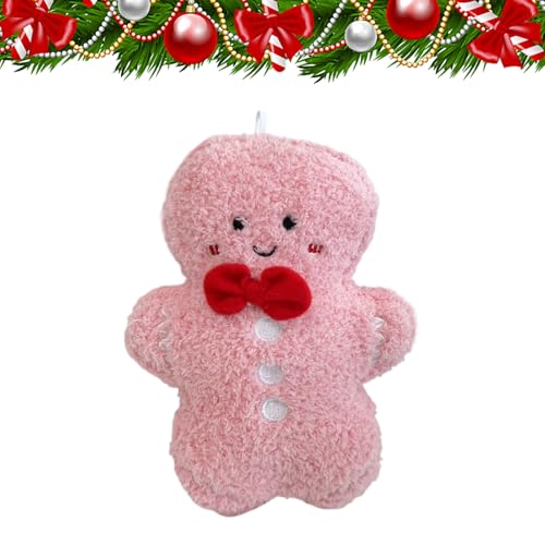 Gingerbread Plüschkissen - Niedliches Plüschkissen Ornament für saisonale Dekoration, Gemütliches Kissen mit festlichem Charme, Weihnachtszubehör für Zuhause, Tisch, Sofa, Fenster von Opvonxeh