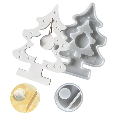 Kerzenständer Form - Weihnachtsbaum Silikonform - 2 Teile Beton Gussform Kunst Handwerk Tisch Deko Zimmer Party Festliches Tischdekoration von Opvonxeh
