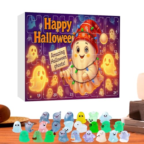 Miniatur-Countdown-Kalender – 10,24 x 7,09 Zoll 24 Tage Geisterfigur für Halloween-Spaß, gruselige Glow-Figur mit detailliertem Design, Tischdekoration zur Anzeige seiner Miniatur-Countdown-Kalender – 10,24 x 7,09 Zoll 24 Tage Geisterfigur für Halloween-Spaß, gruselige Glow-Figur mit detailliertem Design, Tischdekoration zur Anzeige seiner von Opvonxeh