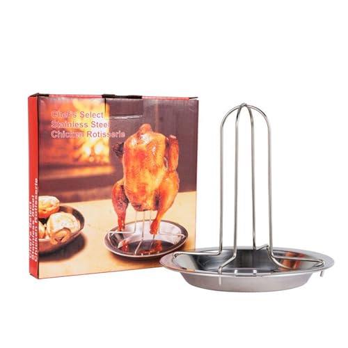 Opvonxeh Bier-Grillhalter Für Grill - Edelstahl Gestell Zum Grillen - Vertikaler Bratstand Mit Auffangschale Für Outdoor Restaurant Garten Zuhause Camping Tailgating von Opvonxeh
