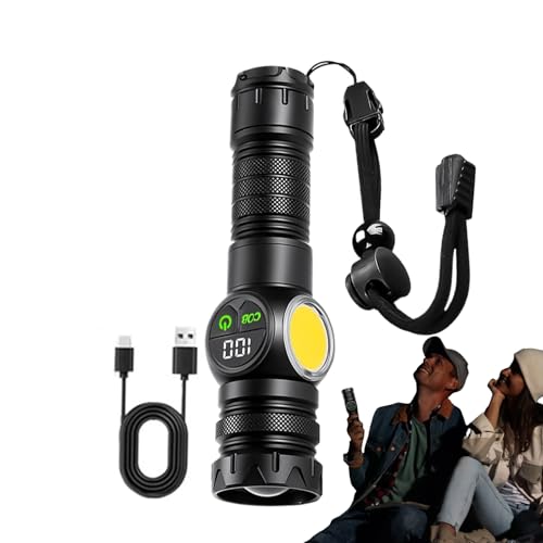 Opvonxeh Handheld Flashlights, Multi-Functional Heavy Duty Torch, Rechargeable Led Beam Light Wrist Strap, Long-Lasting Battery Device for Camping, Hiking, Fishing, Hunting, Outdoor Work von Opvonxeh