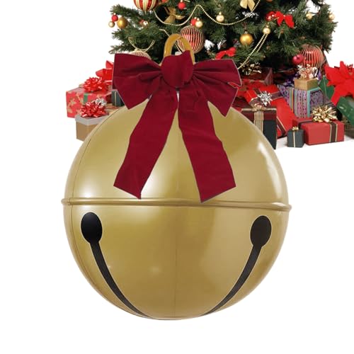 Opvonxeh Large Inflatable Christmas Ornaments - Giant Bow Bell Inflatables Christmas Decorations for Celebration, Festive Display with Easy Setup, Holiday Decor for Indoor, Outdoor, Party von Opvonxeh