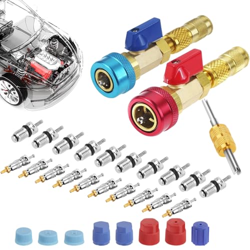 Valve Core Removal Tool HVAC, High Low Pressure A/C Remover, Quick Ergonomic Repair Kit, Replacement Accessories for Cooling System Flush, Vehicle Air Conditioning Installer Tool von Opvonxeh