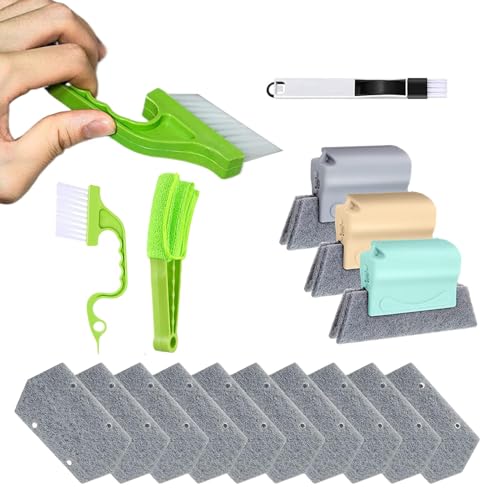 Window Track Cleaner Kit, 16X Door Track Hairbrush, Creative Corner and Crevice Cleaning Tools, Multifunctional Sliding Door Brush, Effective Cleanser for Home von Opvonxeh