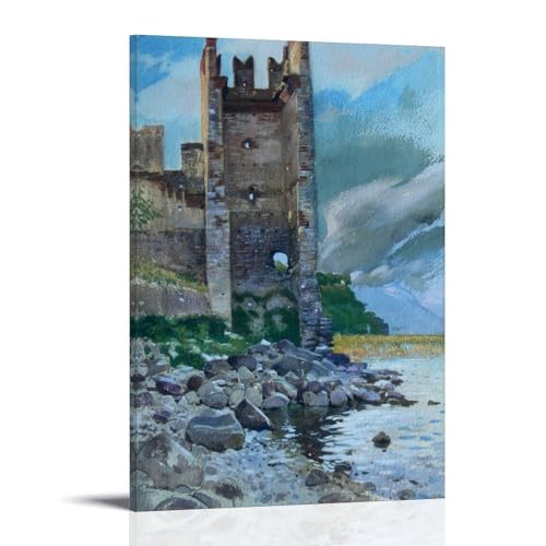 Adolf Hiremy Hirschl Gemälde, Wandkunst, Poster, Drucke, Schloss am Gardasee, Fotokunst, Malerei, Leinwand, Heimdekoration, Schlafzimmer, moderne Dekorationen, 30 x 45 cm Adolf Hiremy Hirschl Gemälde, Wandkunst, Poster, Drucke, Schloss am Gardasee, Fotokunst, Malerei, Leinwand, Heimdekoration, Schlafzimmer, moderne Dekorationen, 30 x 45 cm von OqcEha