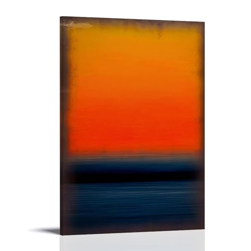 Mark Rothko Gemälde, abstraktes Poster, Blau, Schwarz, Orange, Bilddruck, Leinwand, Wandfarbe, Kunst, Dekor, moderne Wohnkunstwerke, Geschenkidee, 50 x 75 cm von OqcEha