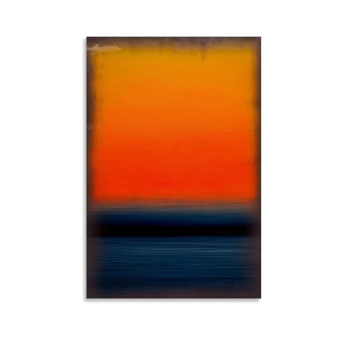 OqcEha Mark Rothko Gemälde, abstraktes Poster, Blau, Schwarz, Orange, Bilddruck, Wandkunst, Gemälde, Leinwand, Kunstwerke, Geschenkidee, Raumästhetisch, 60 x 90 cm von OqcEha