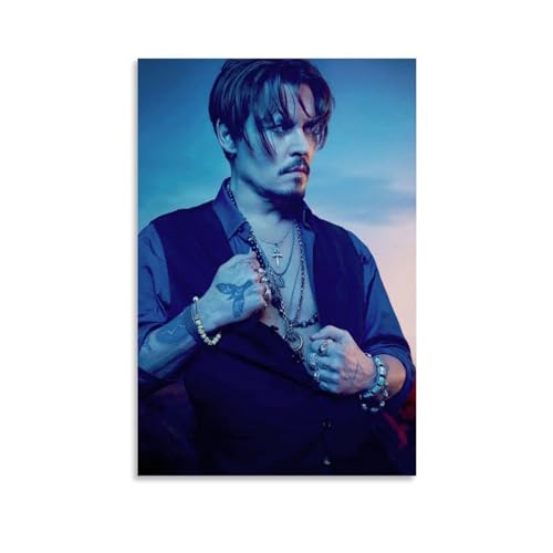 OqcEha Johnny Depp Poster, Superstar-Kunstwerke, Leinwand, ästhetische Wandkunstdrucke, Zuhause, moderne Dekoration, Geschenke, 40 x 60 cm von OqcEha